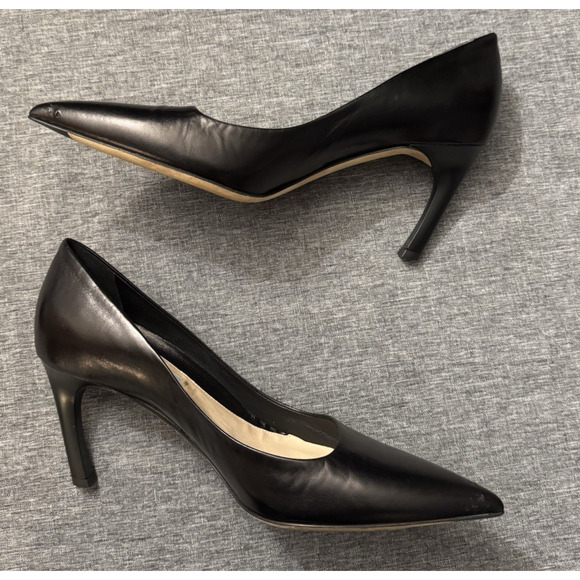 M.M. Lafleur The Ginger Pump Black Kidskin Point Toe SIze Eu 38 Us 7.5(flaw) - Picture 7 of 10